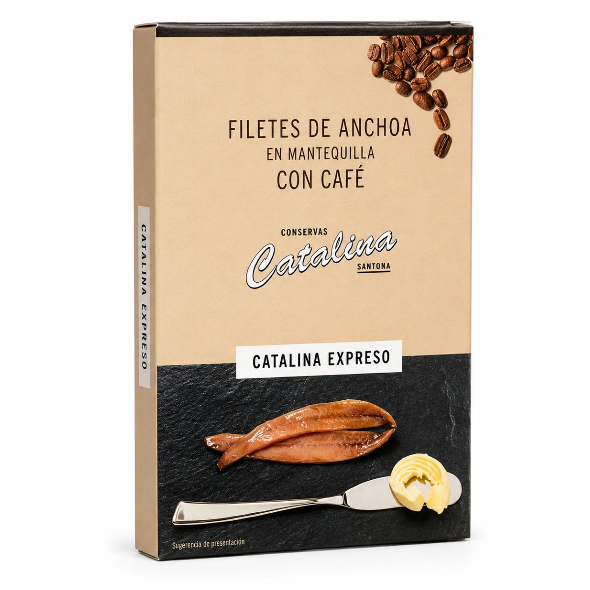 Anchoas del Cantábrico en mantequilla con café Catalina