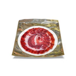 Jamón de bellota 100 % ibérico cortado a cuchillo AGÁPICO 100 g envasado al vacío