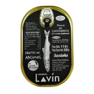 Anchoa del Cantábrico con piel hansa Serie Limitada Conservas Lavín 114 g en aceite de oliva