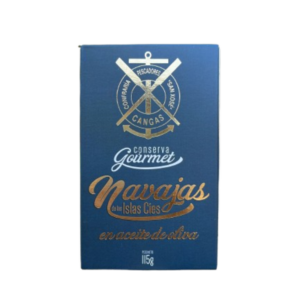 Navajas en aceite de oliva de las Islas Cíes Cofradía de Cangas conserva gourmet gallega premium