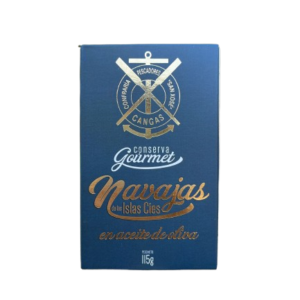 Navajas de las Islas Cíes en aceite de oliva Confradía de Cangas 115 g, conserva gourmet gallega