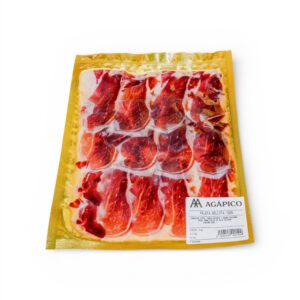 Paleta de bellota 100 % ibérica AGÁPICO 140 g cortada a máquina y envasada al vacío