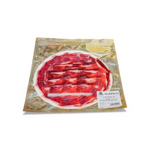 Paleta de bellota 50 % ibérica cortada a cuchillo AGÁPICO 120 g en envase al vacío