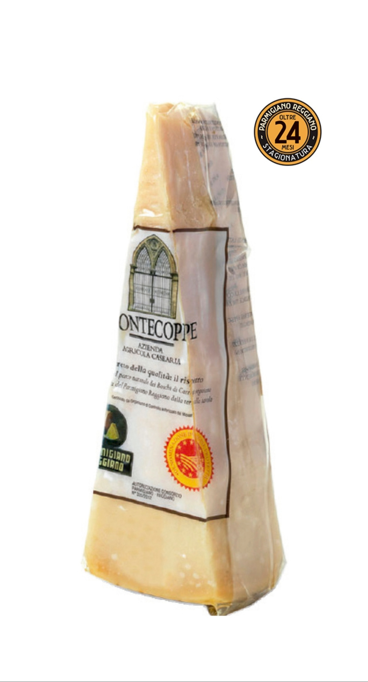 Parmigiano Reggiano DOP Montecoppe 24 Meses – 200 g Parmigiano Reggiano DOP Montecoppe 24 meses 300 g presentado en corte artesanal