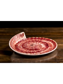 Jamón Ibérico Loncheado – Presentación en Plato Gourmet Jamón ibérico loncheado en plato con presentación gastronómica