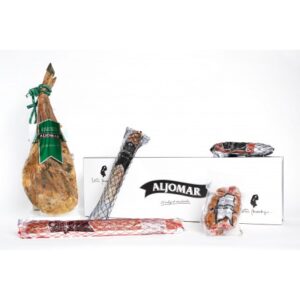 Paleta de cebo de campo 50% ibérica Aljomar con embutidos y estuche gourmet