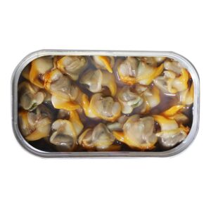 Berberechos al ajillo picantes 40-50 piezas José Peña vista interior lata