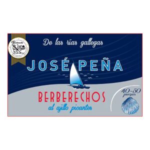 Berberechos al ajillo picantes José Peña 40-50 piezas de las rías gallegas en conserva gourmet