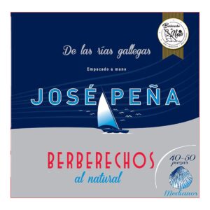 Berberechos al natural José Peña 40-50 piezas en conserva gourmet de las rías gallegas