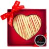 Corazón de chocolate blanco rayado Bodrato 80 g en estuche rojo · regalo gourmet San Valentín