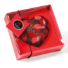 Corazón de chocolate negro con pétalos Bodrato 80 g · regalo gourmet San Valentín en estuche rojo