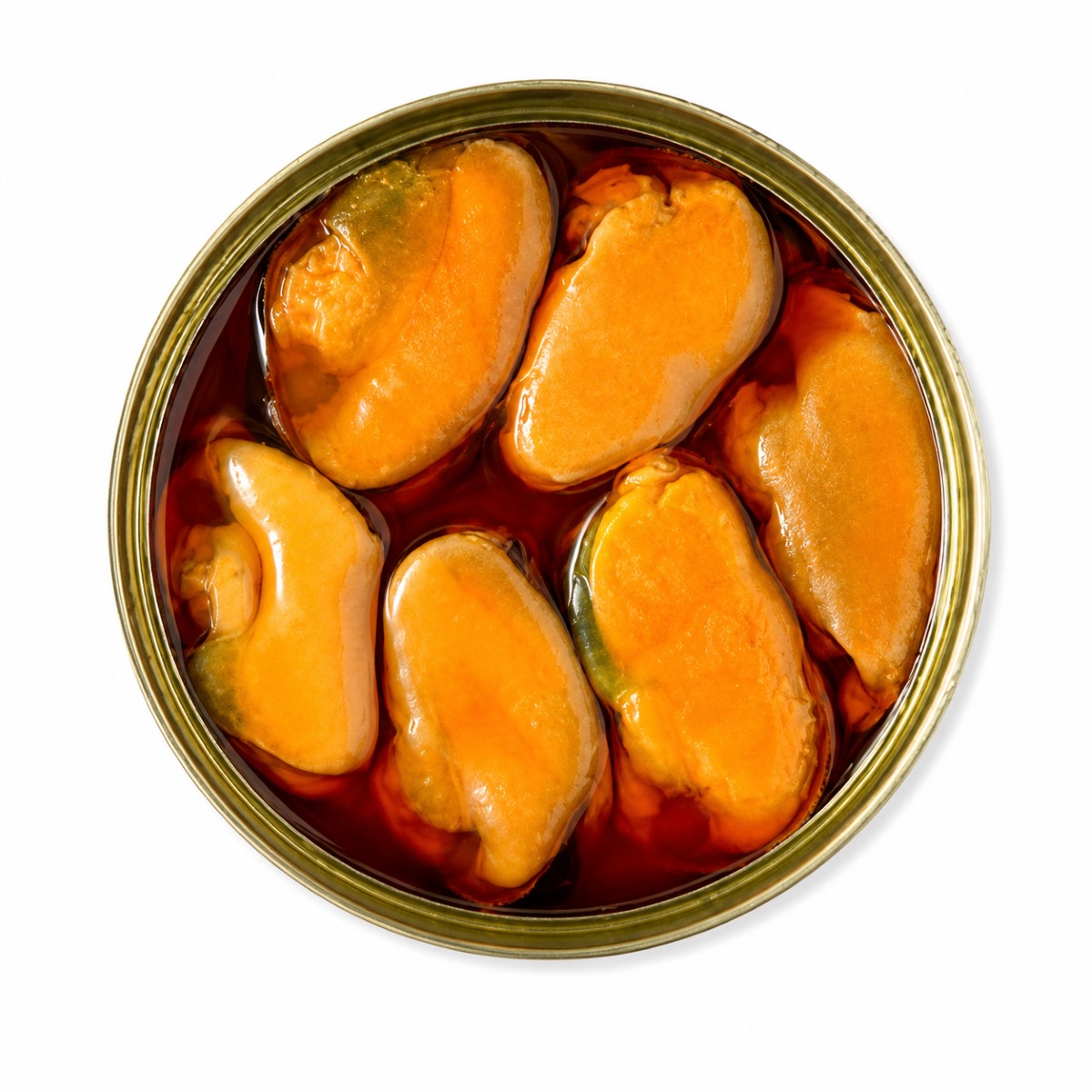 Mejillones Fritos en Escabeche de las Rías Gallegas Rosa Lafuente 6 Piezas Mejillones fritos en escabeche de las rías gallegas Rosa Lafuente 6 piezas en lata abierta sobre fondo blanco