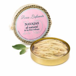 Navajas al Natural de las Rías Gallegas Rosa Lafuente 6 piezas 111 g con lata abierta