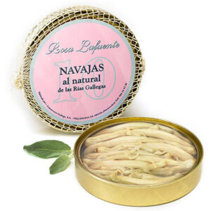Navajas al natural Rosa Lafuente 6 piezas interior de la lata rías gallegas conserva gourmet