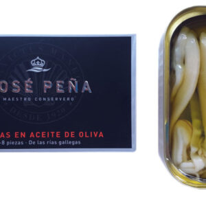 Navajas en aceite de oliva José Peña de las Rías Gallegas en conserva gourmet presentación premium