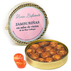 Zamburiñas en salsa de vieira Rosa Lafuente abiertas en lata conserva gourmet rías gallegas