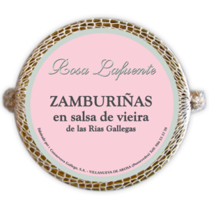 Zamburiñas en salsa de vieira Rosa Lafuente lata conserva gourmet rías gallegas pesca artesanal