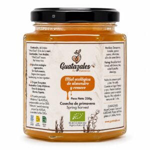Miel ecológica de almendro y romero Guatazales en tarro de cristal 250 g
