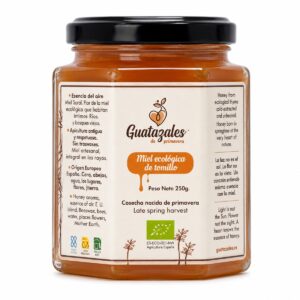 Miel ecológica de tomillo Guatazales de primavera en tarro de cristal 250 g