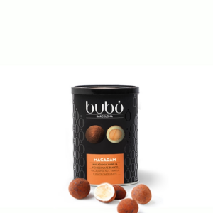 Nueces de macadamia con chocolate blanco BUBÓ Barcelona en lata premium