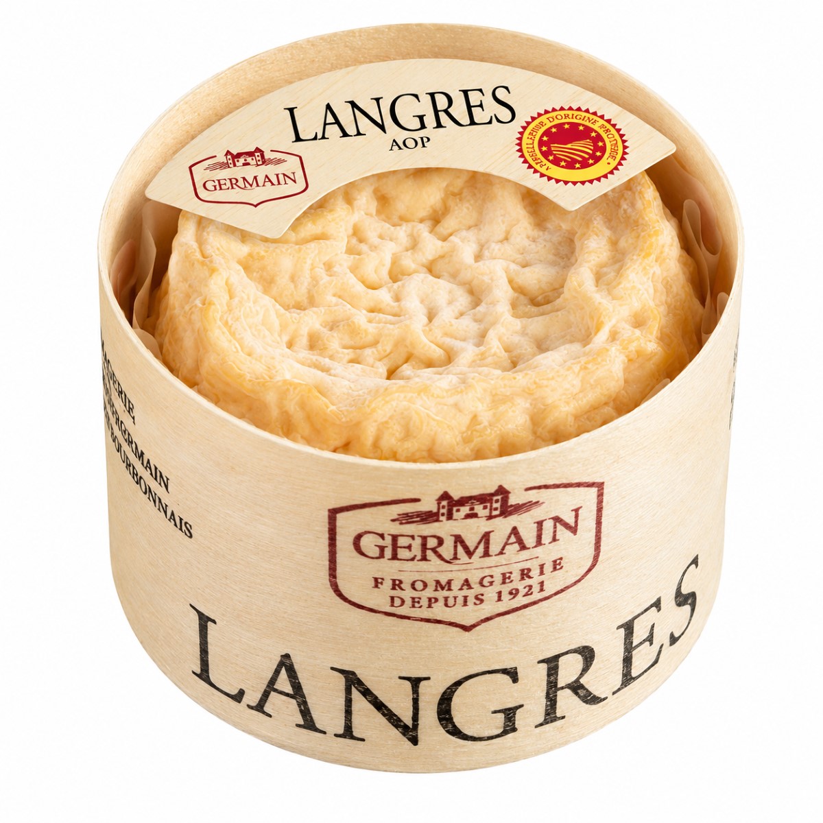 Queso Langres AOP Germain 180 g Queso Langres AOP Germain 180 g en caja de madera