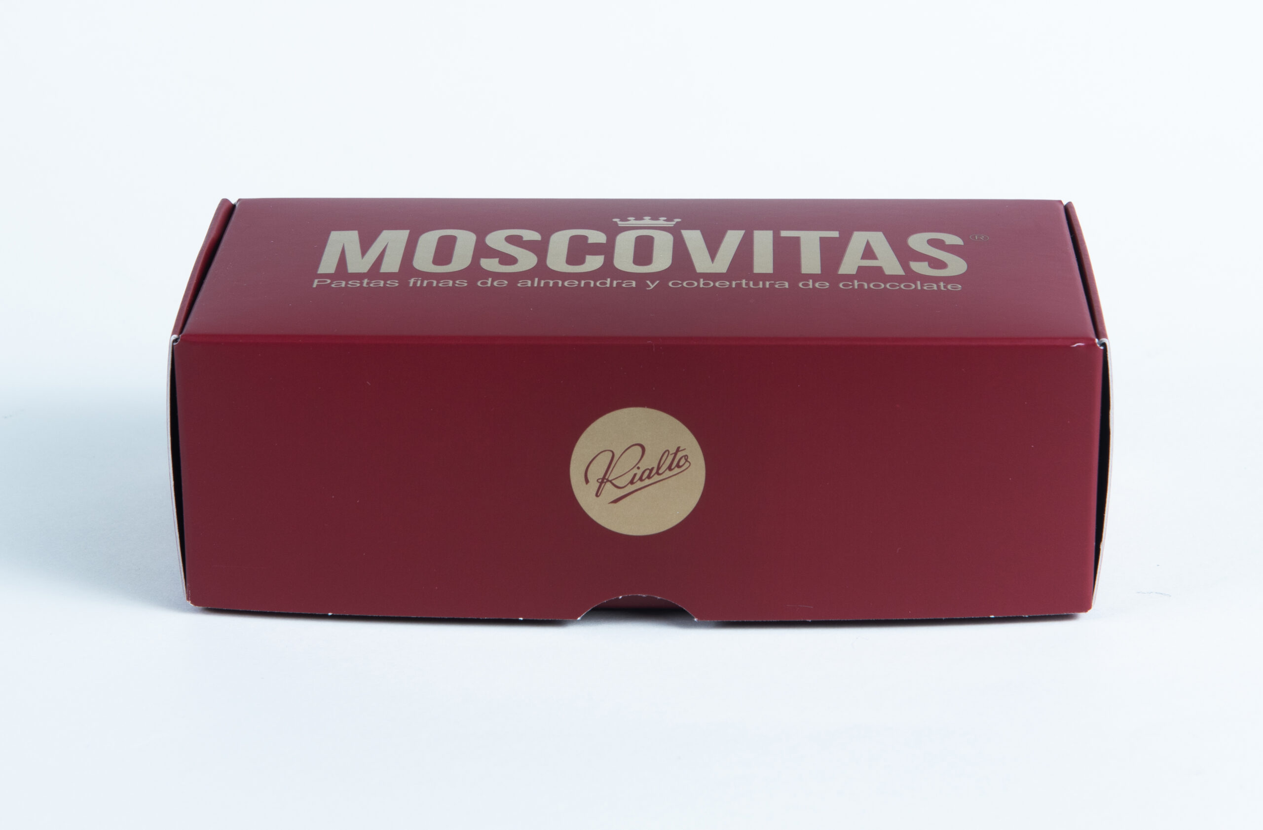Estuche Moscovitas 160 g · Presentación elegante Caja Moscovitas clásicas 160 g presentación regalo