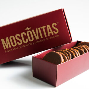 Estuche Moscovitas clásicas 160 g pastas de almendra con chocolate