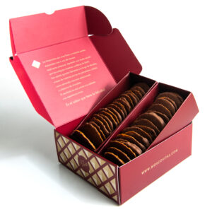 Moscovitas clásicas de almendra y chocolate 250 g estuche abierto