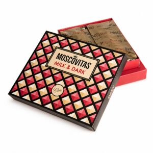 Moscovitas Mixtas Rialto Chocolate con Leche y Negro 320 g en caja abierta