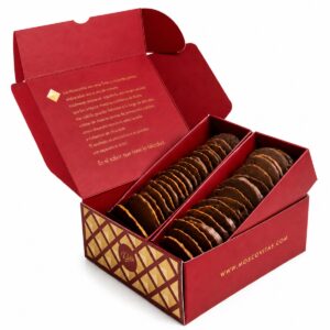 Moscovitas Rialto Clásicas de Almendra y Chocolate 250 g en caja roja abierta