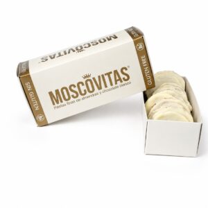 Moscovitas de Chocolate Blanco Sin Gluten Rialto 160 g en caja blanca