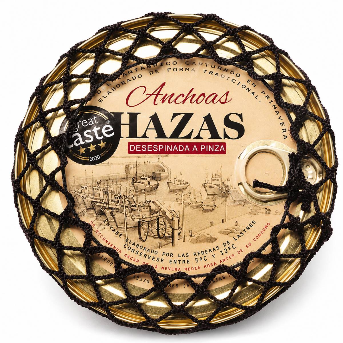 Anchoas del Cantábrico Desespinadas a Pinza Hazas Anchoas del Cantábrico desespinadas a pinza Hazas en lata ovalada