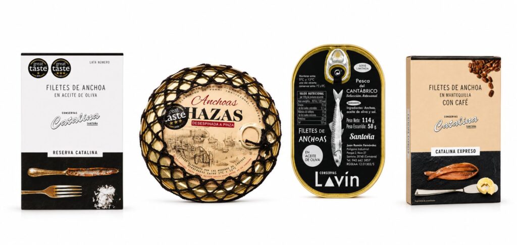 Selección de anchoas del Cantábrico gourmet Conservas Catalina Hazas y Lavín