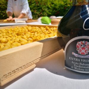 Balsámico DOP Extra Vecchio 35 años Ermes Malpighi 100 ml con pasta fresca