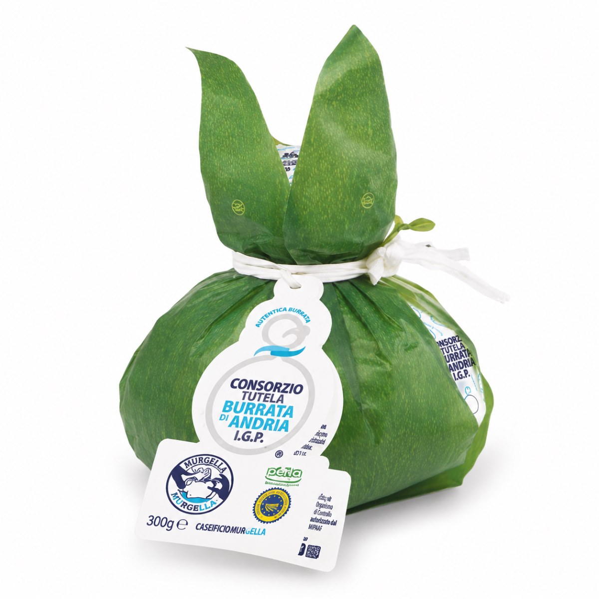 Burrata di Andria IGP Murgella 300g Burrata di Andria IGP Murgella 300g en envase original verde