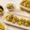 Gildas gourmet con aceitunas, anchoas y piparras para aperitivo