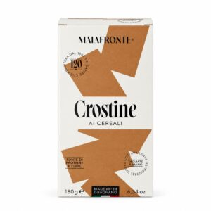 Crostine de Cereales Malafronte 180 g en caja, fuente de proteínas y fibra
