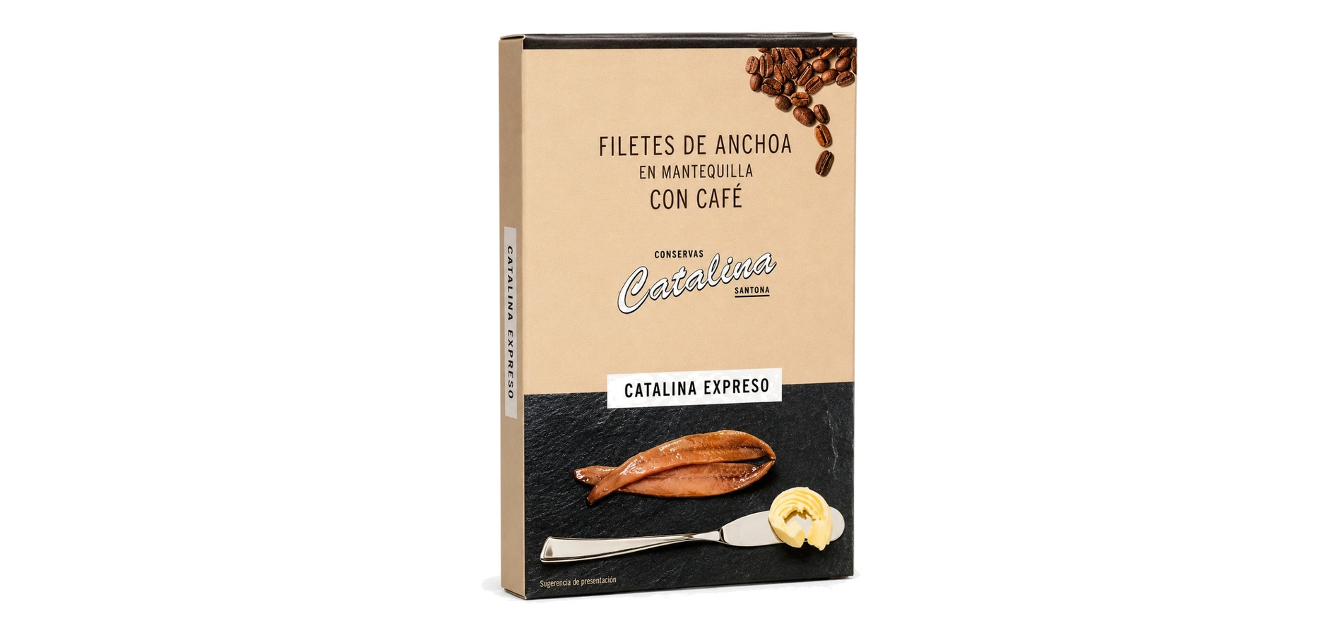 Filetes de anchoa del Cantábrico en mantequilla con café Conservas Catalina