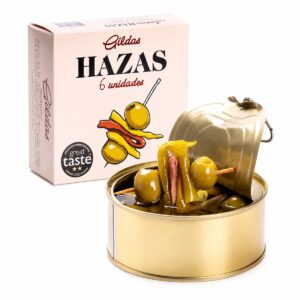 Gildas con anchoa Hazas 6 unidades en lata con estuche original