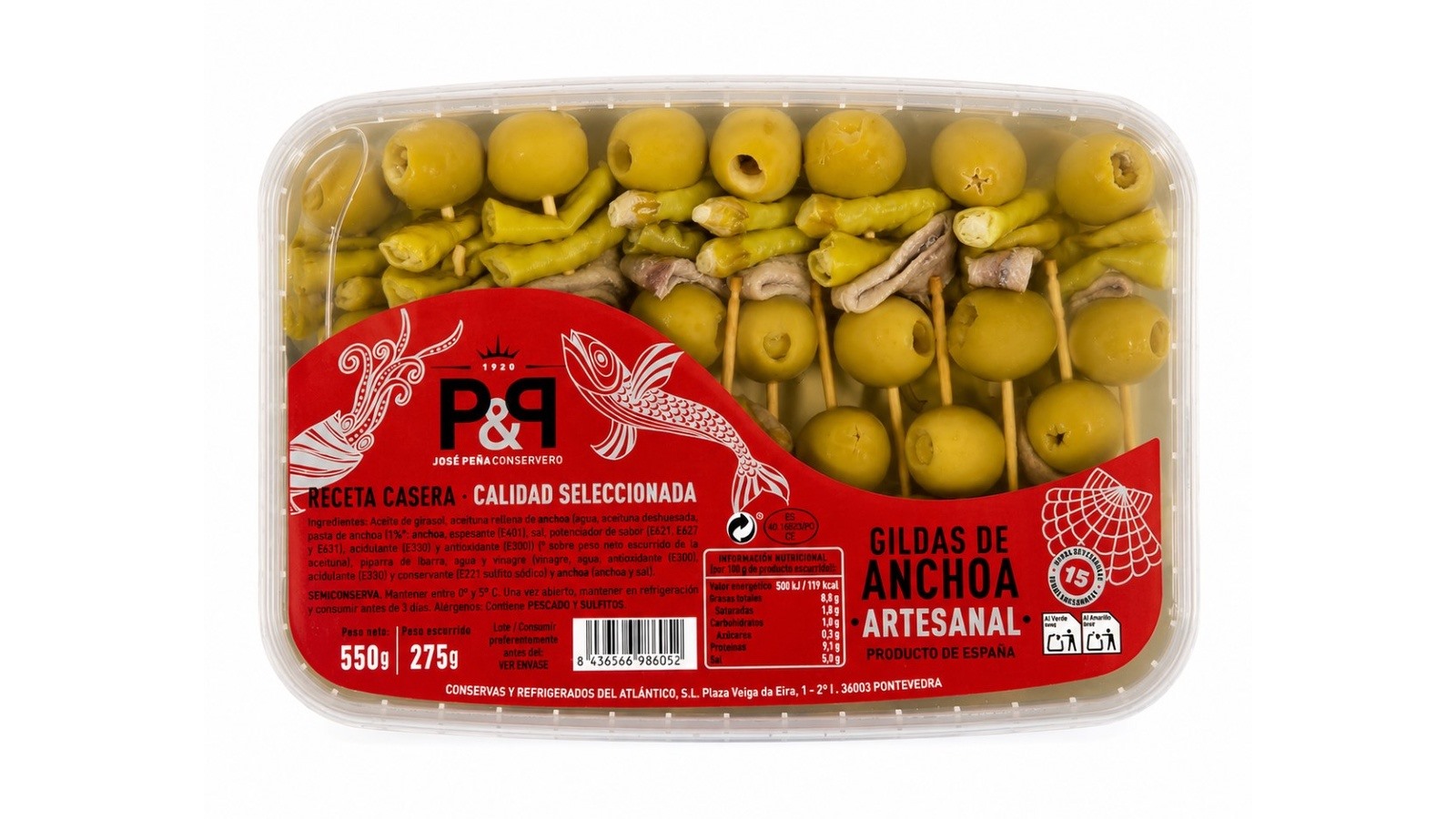Gildas de anchoa artesanales José Peña 15 unidades para compartir