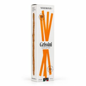Grissini estirados a mano Napolitanos con Pimienta Negra Malafronte 200 g en caja vista lateral
