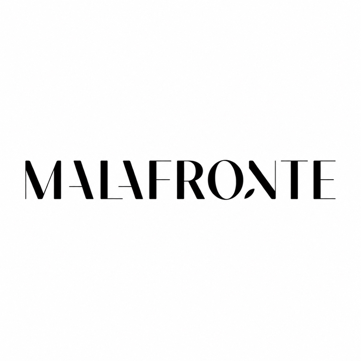 Logotipo Malafronte en negro sobre fondo blanco