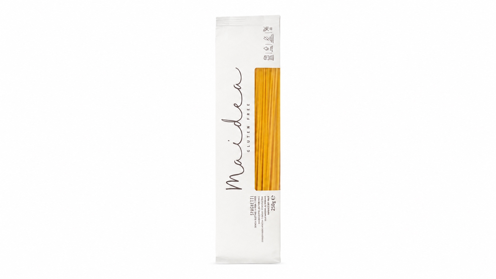 Spaghetti sin gluten Maidea de maíz y arroz para recetas con pesto o tomate italiano