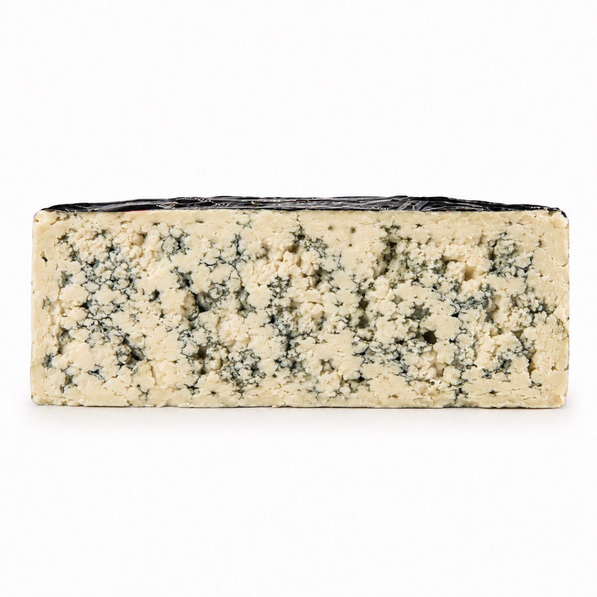Queso Cabrales DOP El Colladín Detalle Queso Cabrales DOP El Colladín en cuña con vetas azules sobre fondo blanco