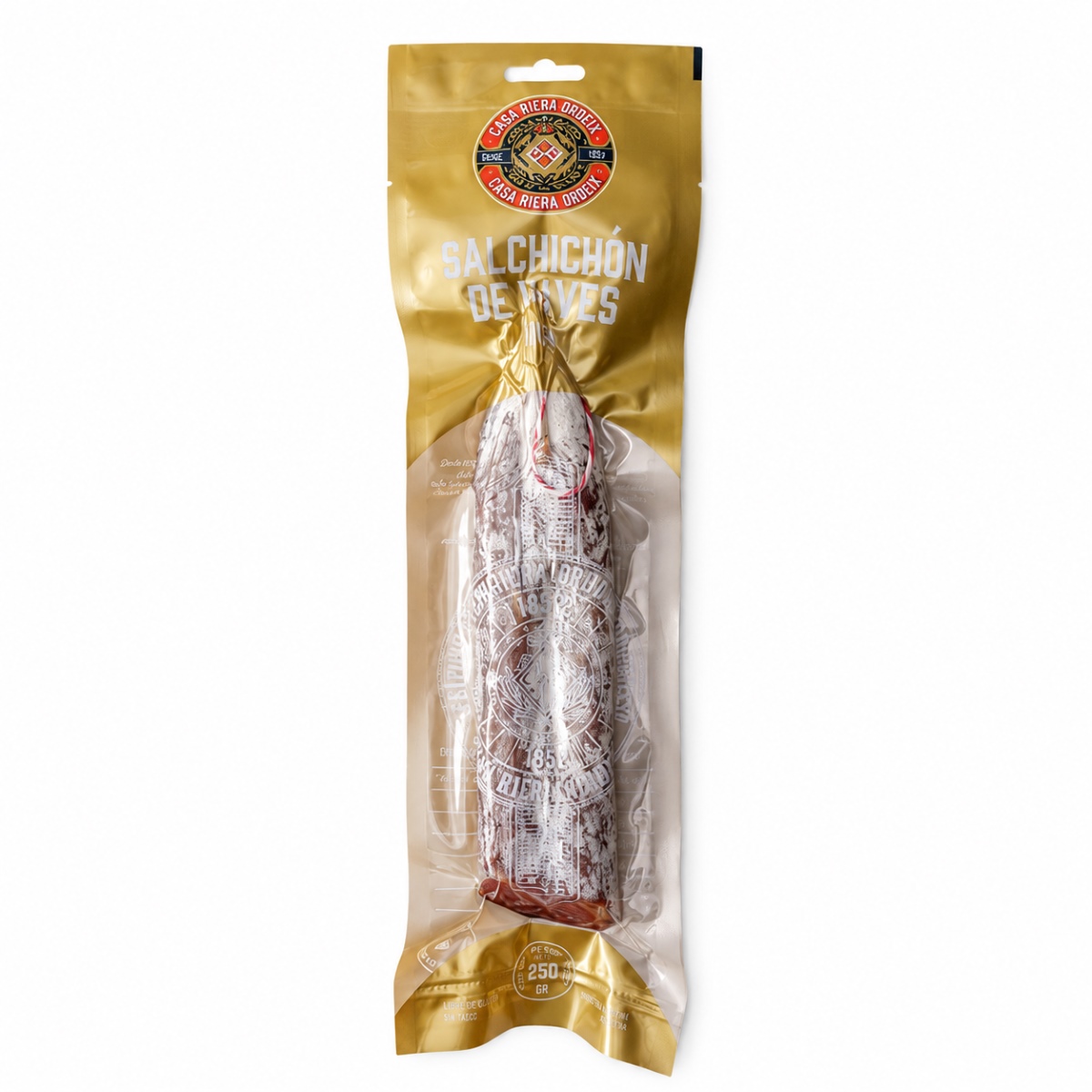 Salchichón de Payés Casa Riera Ordeix 250 g Salchichón de Payés Casa Riera Ordeix 250 g en envase al vacío