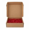 Caja para cestas gourmet pequeñas AGÁPICO con relleno decorativo rojo