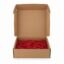 Caja para cestas gourmet pequeñas AGÁPICO con relleno decorativo rojo