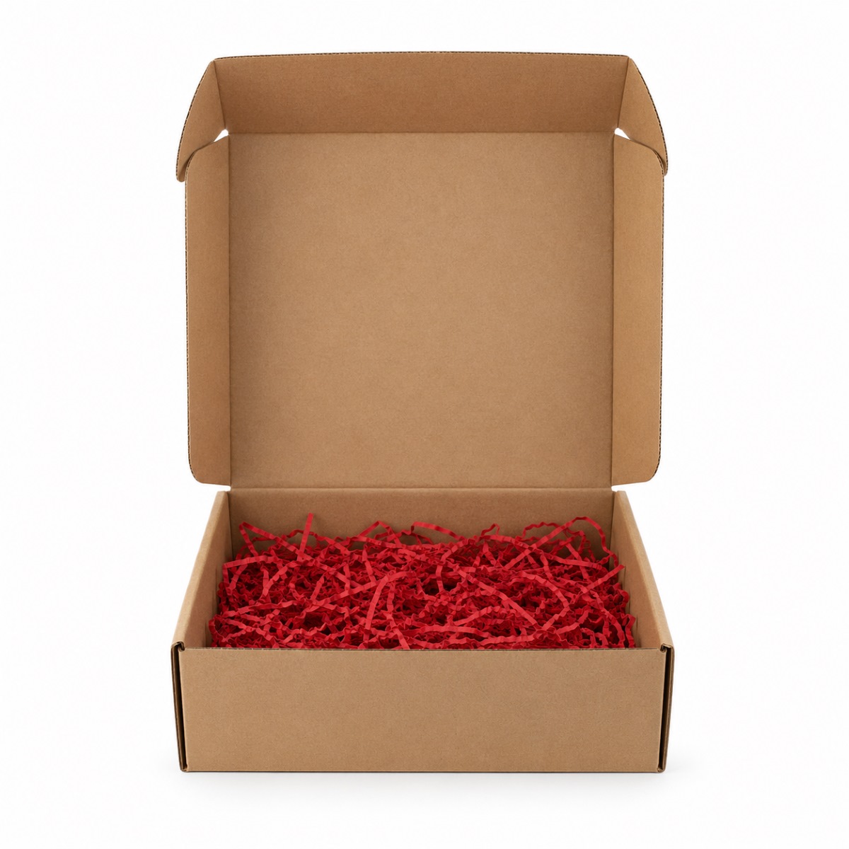Caja Cestas Gourmet para Regalar Medida Pequeña | AGÁPICO Caja para cestas gourmet pequeñas AGÁPICO con relleno decorativo rojo