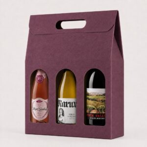 Caja Regalo de Vinos Españoles Descubrimiento 3 botellas en estuche burdeos con cava rosé, Godello y Ribera del Duero