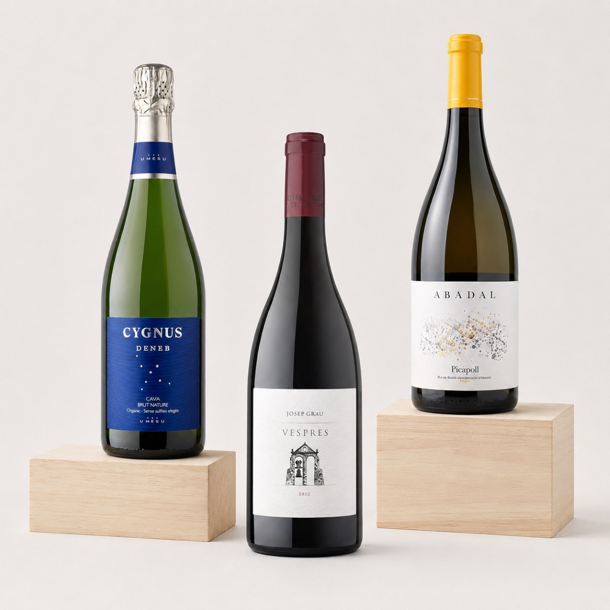 Caja Regalo de Vinos Españoles Selección Caja Regalo de Vinos Españoles Selección con Cava Cygnus Deneb, Josep Grau Vespres y Abadal Picapoll